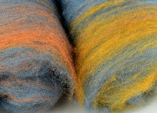 Medieval Garden dyed carded wool batts for hand spinners  & felters