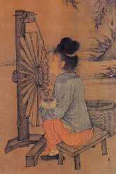 Wang Juzheng's The Spinning Wheel - detail